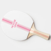 Retro Monogrammed Minimalist Stripes Tafeltennisbatje (Zijkant)