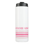 Retro Monogrammed Minimalist Stripes Thermosbeker (Voorkant)