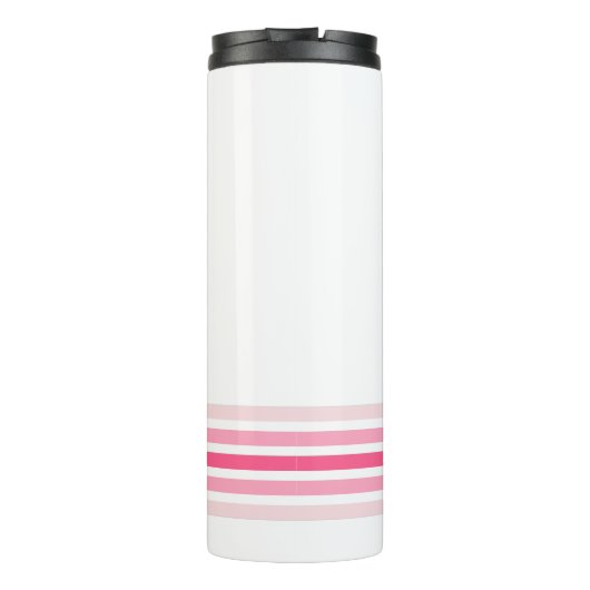 Retro Monogrammed Minimalist Stripes Thermosbeker (Achterkant)