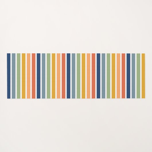 Retro Monogrammed Minimalist Stripes Yogamat (Achterkant (horizontaal))