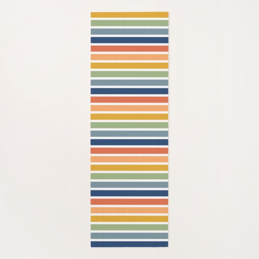 Retro Monogrammed Minimalist Stripes Yogamat (Achterkant)