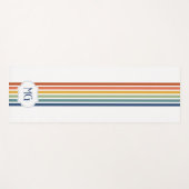 Retro Monogrammed Minimalist Stripes Yogamat (Voorkant (horizontaal))