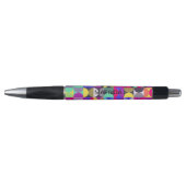 Retro monogrammen kleurrijke roze pen (Voorkant)