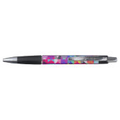 Retro  monogrammen kleurrijke roze pen (Achterkant)