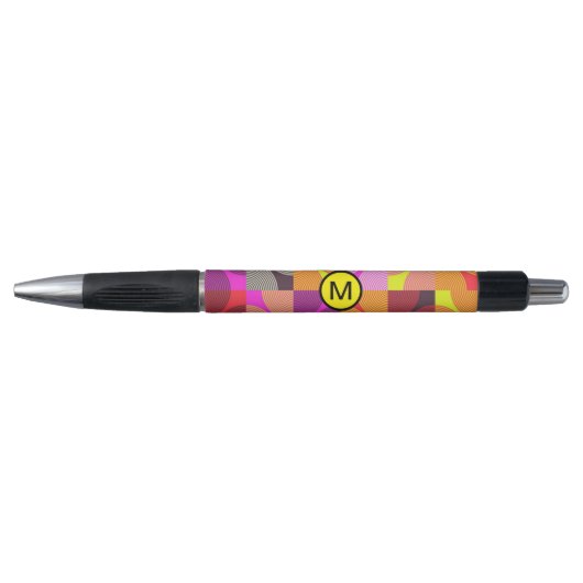 Retro  monogrammen leraar kleurrijk pen (Voorkant)
