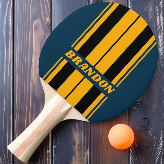 Retro Monolit Tide Board Stripes met naam Tafeltennisbatje
