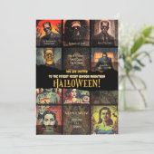 Retro Monster Film Horror Halloween Party Kaart (Staand voorkant)