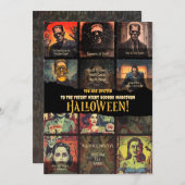 Retro Monster Film Horror Halloween Party Kaart (Voorkant / Achterkant)