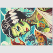 Retro Monster Girl Tissuepapier (Voorkant)