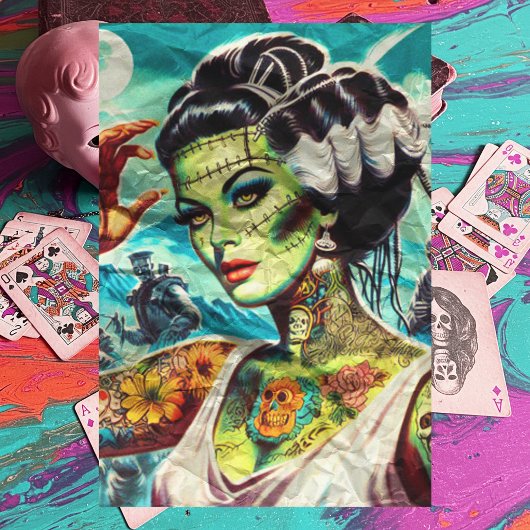 Retro Monster Girl Tissuepapier