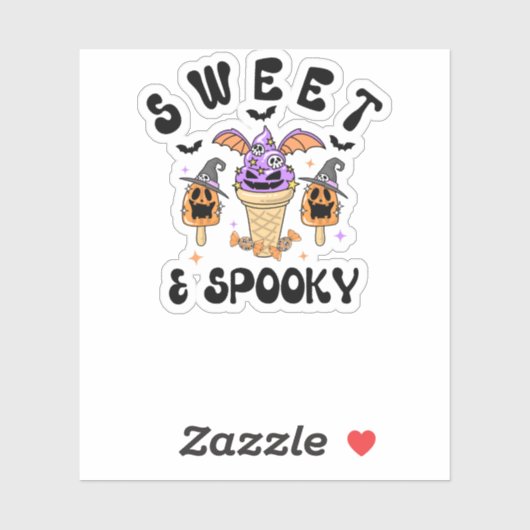 Retro Monster Ice Cream Halloween Sweet & Spooky Sticker (Vel)