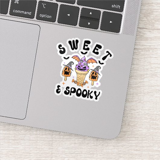Retro Monster Ice Cream Halloween Sweet & Spooky Sticker (Detail)