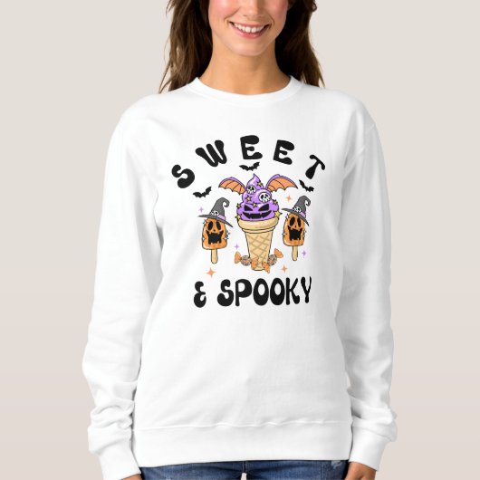 Retro Monster Ice Cream Halloween Sweet & Spooky Trui (Voorkant)