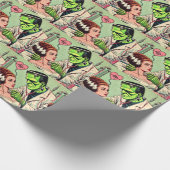 Retro Monster Love Comics Cadeaupapier (Hoek)