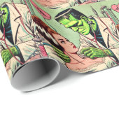 Retro Monster Love Comics Cadeaupapier (Rol Hoek)