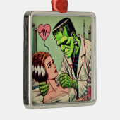 Retro Monster Love Comics Metalen Ornament (Rechts)