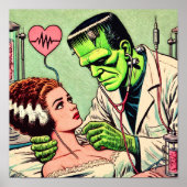 Retro Monster Love Comics Poster (Voorkant)