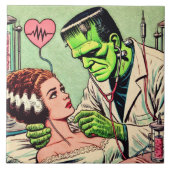 Retro Monster Love Comics Tegeltje (Voorkant)