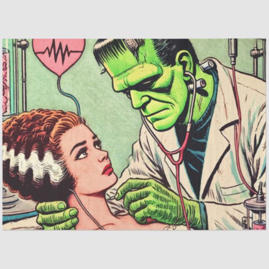 Retro Monster Love Comics Tissuepapier (Voorkant)