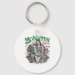 Retro Monster Lover Halloween Spooky Seizoen Sleutelhanger