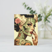 Retro Monster  Pin-up Briefkaart (Staand voorkant)