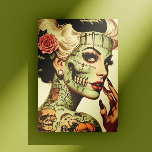 Retro Monster  Pin-up Briefkaart