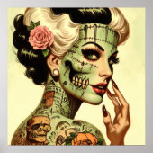 Retro Monster Pin-up Poster (Voorkant)