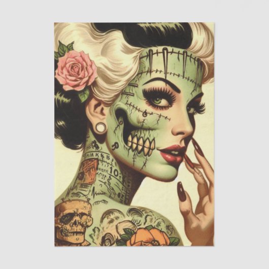 Retro Monster  Pin-up Tissuepapier (Voorkant)