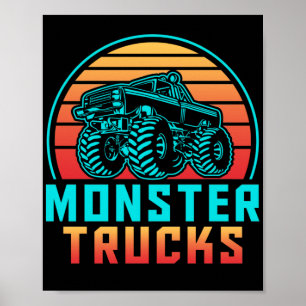 Retro  Monster Trucks Poster