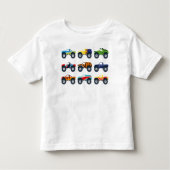 Retro Monster Trucks Rij T-shirt voor Peuters (Voorkant)