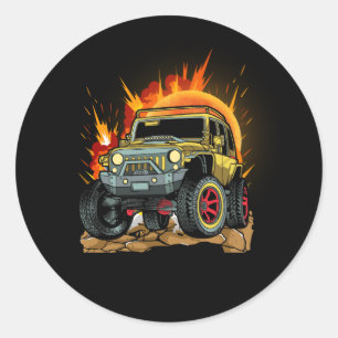 Retro  Monster Trucks zijn mijn jammonster TR Ronde Sticker