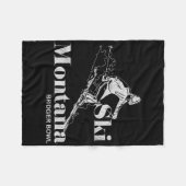 Retro Montana Bridger Bowl Skiën T-shirt Fleece Deken (Voorkant (Horizontaal))