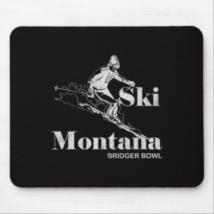 Retro Montana Bridger Bowl Skiën T-shirt Muismat