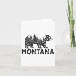 Retro Montana Grizzly Beer Natuur Wandelen Camping Kaart