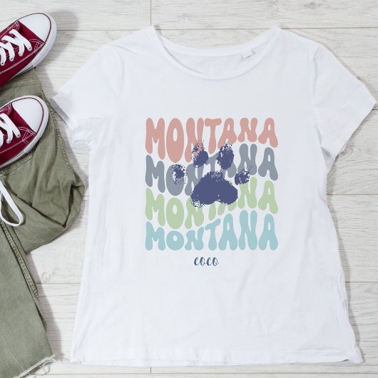 Retro Montana Hond Moeder T-shirt