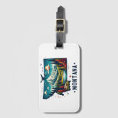 Retro  Montana staatskaart Bagagelabel (Voorkant (verticaal))