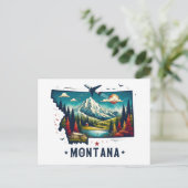 Retro  Montana staatskaart Briefkaart (Staand voorkant)