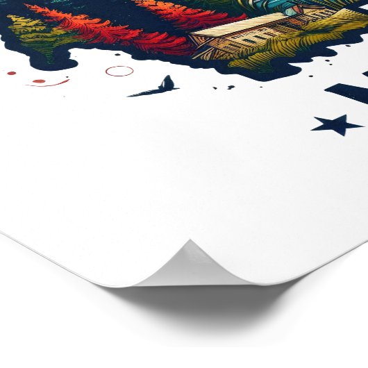 Retro  Montana staatskaart Poster (Hoek)