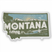 Retro Montana State Car Sticker (Voorkant)