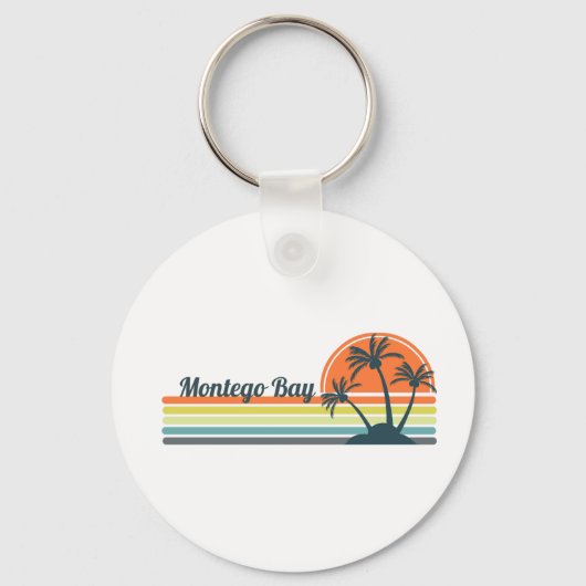 Retro Montego Bay Sunset Sleutelhanger (Voorkant)