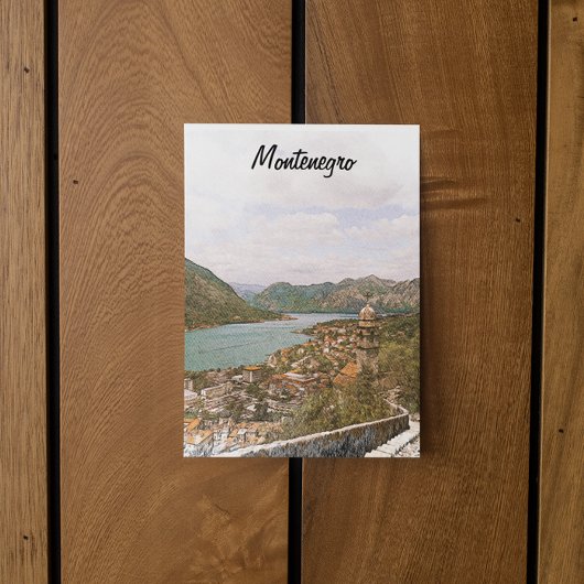 Retro Montenegro Kotor Bay Briefkaart