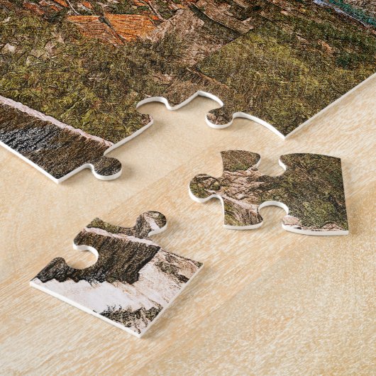 Retro Montenegro Kotor Bay Legpuzzel (Zijkant)