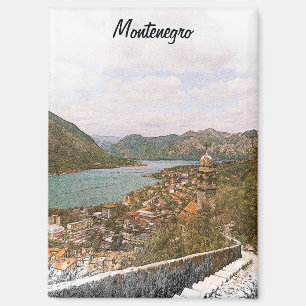 Retro Montenegro Kotor Bay Magneet