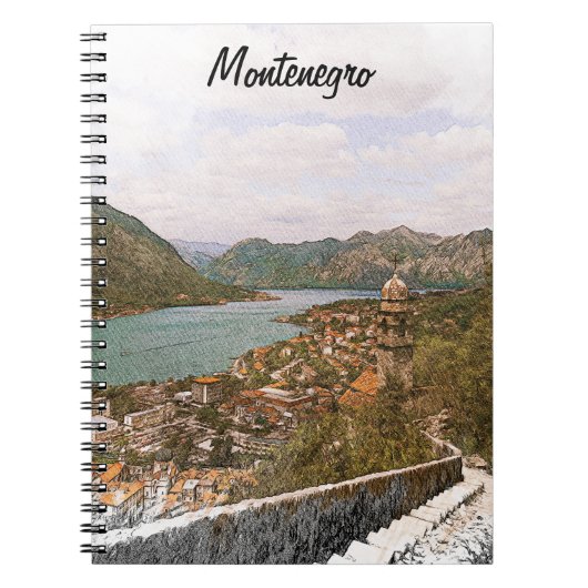 Retro Montenegro Kotor Bay Notitieboek (Voorkant)