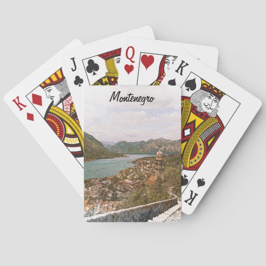 Retro Montenegro Kotor Bay Pokerkaarten (Achterkant)