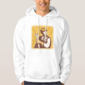 Retro monteur met sleutel hoodie (Voorkant)
