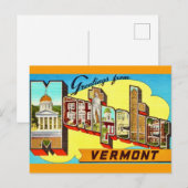 Retro Montpelier Vermont Briefkaart (Voorkant / Achterkant)