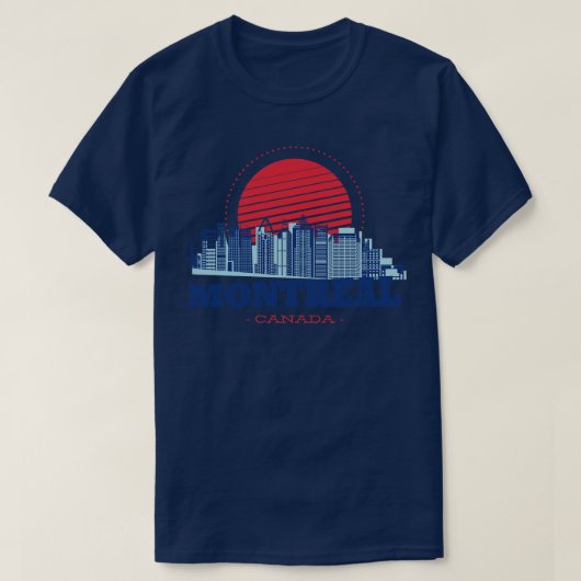 Retro Montreal Canada Skyline T-shirt (Design voorkant)