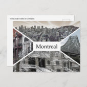  retro Montreal Canada Travel waterverf Briefkaart (Voorkant / Achterkant)