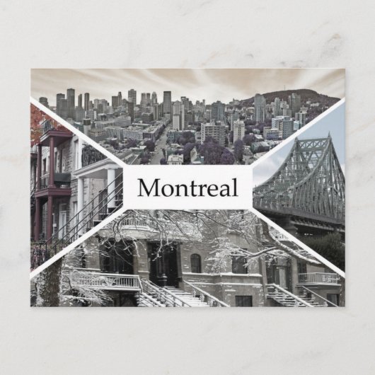  retro Montreal Canada Travel waterverf Briefkaart (Voorkant)
